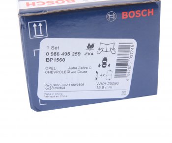 1 359 р. Колодки тормозные задние (4шт.) BOSCH Chevrolet Cruze J300 седан дорестайлинг (2009-2012)  с доставкой в г. Горно‑Алтайск. Увеличить фотографию 4