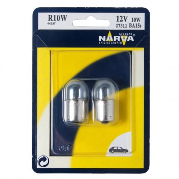 120 р. Лампа 12V R10W BA15s блистер (2шт.) NARVA NARVA 173114000  с доставкой в г. Горно‑Алтайск. Увеличить фотографию 1