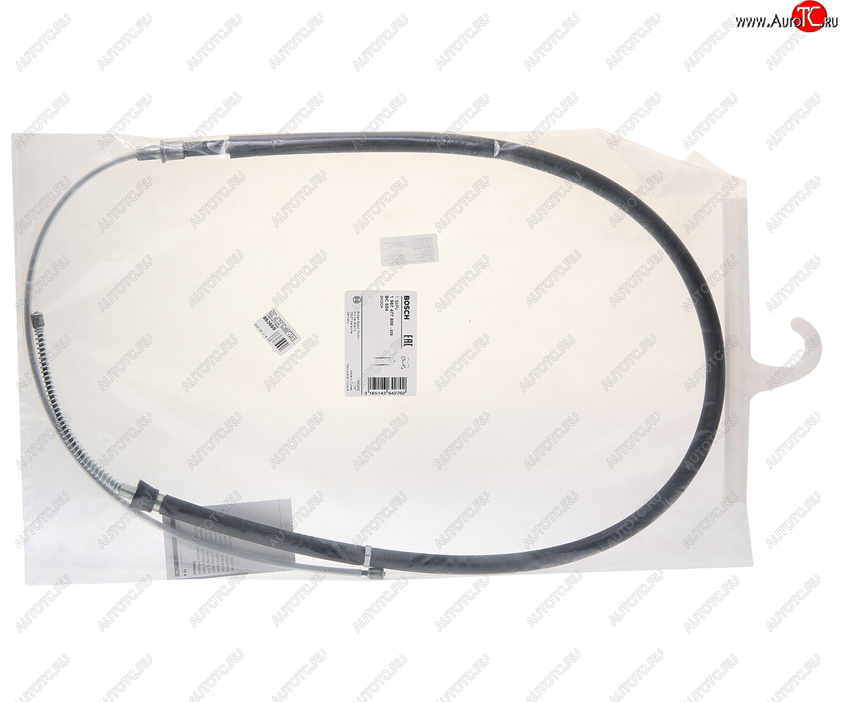 1 199 р. Трос стояночного тормоза VW Polo SEAT Cordoba,Ibiza SKODA Fabia левыйправый BOSCH BOSCH 1987477806  с доставкой в г. Горно‑Алтайск