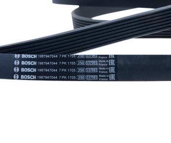 2 079 р. Ремень приводной поликлиновой 7PK1705 HYUNDAI HD35 (17-) дв.D4CB BOSCH BOSCH 1987947044  с доставкой в г. Горно‑Алтайск. Увеличить фотографию 3