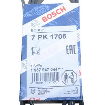 2 079 р. Ремень приводной поликлиновой 7PK1705 HYUNDAI HD35 (17-) дв.D4CB BOSCH BOSCH 1987947044  с доставкой в г. Горно‑Алтайск. Увеличить фотографию 4