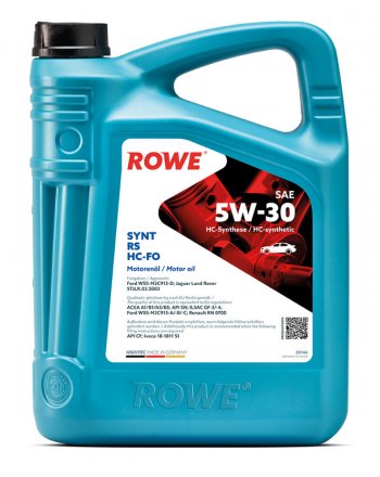 8 499 р. Масло моторное HIGHTEC SYNT RS A1B1A5B5SNCFGF-34 5W30 HC-FO синт.5л ROWE ROWE 20146-0050-99  с доставкой в г. Горно‑Алтайск. Увеличить фотографию 1