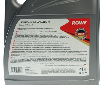 6 749 р. Масло моторное ESSENTIAL MULTI LLP 5W30 синт.4л ROWE ROWE 20238-453-2a  с доставкой в г. Горно‑Алтайск. Увеличить фотографию 2
