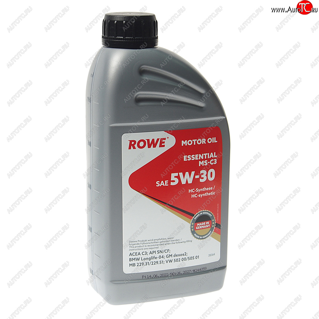 1 599 р. Масло моторное ESSENTIAL MS-C3 5W30 синт.1л ROWE ROWE 20364-177-2a  с доставкой в г. Горно‑Алтайск