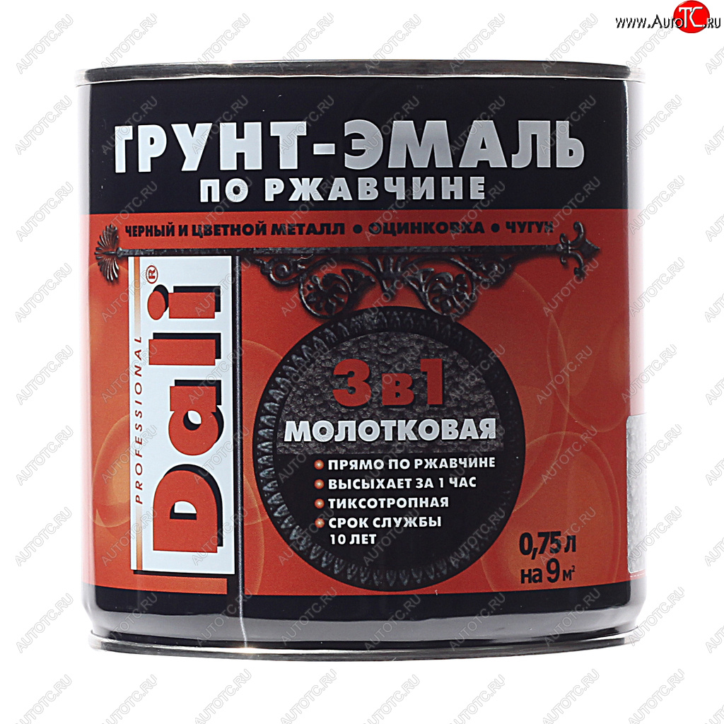 1 199 р. Грунт-эмаль по ржавчине серебристый молотковый 0.75л DALI DALI 20407  с доставкой в г. Горно‑Алтайск