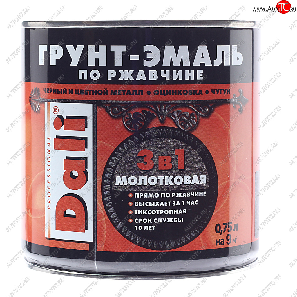 1 199 р. Грунт-эмаль по ржавчине черный молотковый 0.75л DALI DALI 20409  с доставкой в г. Горно‑Алтайск
