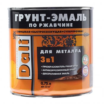 969 р. Грунт-эмаль по ржавчине серебристый алюминий RAL9006 0.75л DALI DALI 20482  с доставкой в г. Горно‑Алтайск. Увеличить фотографию 1