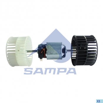 3 599 р. Мотор отопителя MERCEDES MAN c крыльчатками SAMPA SAMPA 206.086  с доставкой в г. Горно‑Алтайск. Увеличить фотографию 1
