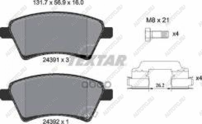 3 599 р. Колодки тормозные передние (4шт.) TEXTAR Suzuki SX4 YA21S,YB21S дорестайлинг, хэтчбэк (2006-2011)  с доставкой в г. Горно‑Алтайск