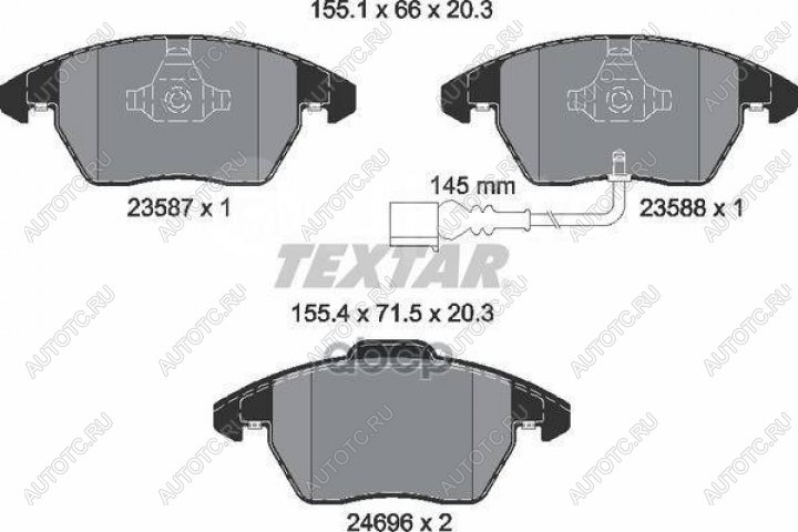 5 199 р. Колодки тормозные передние (4шт.) TEXTAR Audi A1 8X1 хэтчбэк 3 дв. дорестайлинг (2010-2014)  с доставкой в г. Горно‑Алтайск