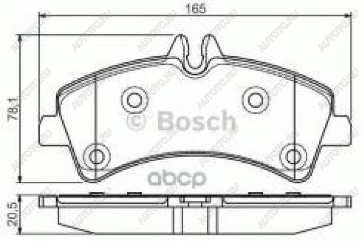 3 099 р. Колодки тормозные задние (4шт.) BOSCH Mercedes-Benz Sprinter W906 рестайлинг (2014-2018)  с доставкой в г. Горно‑Алтайск