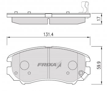 Колодки тормозные передние (4шт.) HANKOOK FRIXA Hyundai Elantra MD рестайлинг (2013-2016)