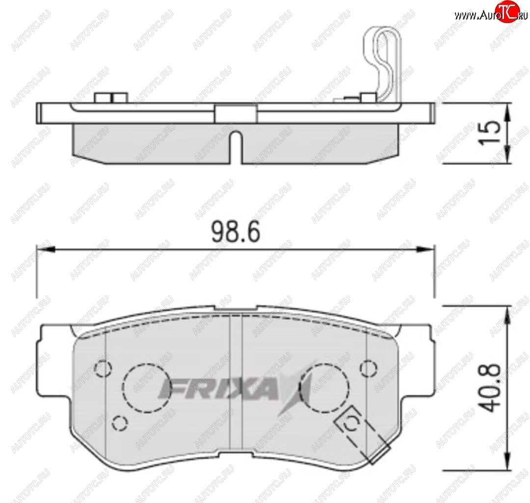 969 р. Колодки тормозные задние (4шт.) HANKOOK FRIXA Hyundai Getz TB хэтчбэк 3 дв. рестайлинг (2005-2011)  с доставкой в г. Горно‑Алтайск