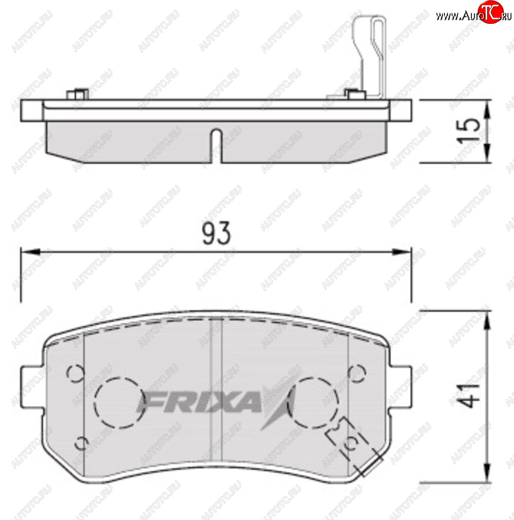 889 р. Колодки тормозные задние (4шт.) HANKOOK FRIXA KIA Rio 1 DC дорестайлинг седан (2000-2002)  с доставкой в г. Горно‑Алтайск