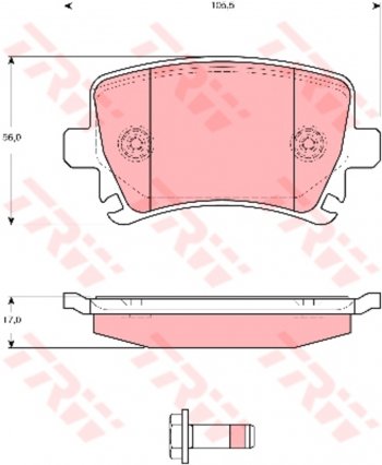 Колодки тормозные передние (4шт.) TRW Audi A3 8L1 хэтчбэк 3 дв. дорестайлинг (1996-2000)