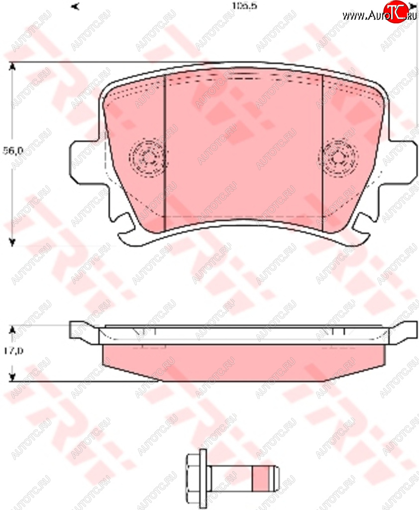 3 299 р. Колодки тормозные передние (4шт.) TRW Audi A6 C5 дорестайлинг, седан (1997-2001)  с доставкой в г. Горно‑Алтайск