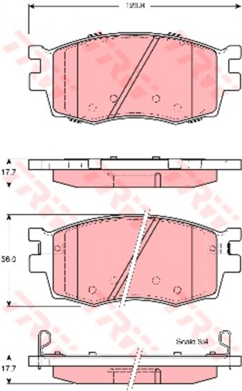 Колодки тормозные передние (4шт.) TRW KIA Rio 2 JB дорестайлинг седан (2005-2009)