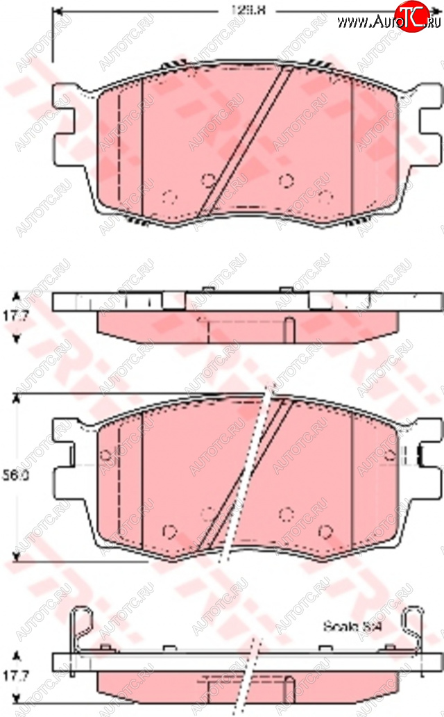 3 989 р. Колодки тормозные передние (4шт.) TRW KIA Rio 2 JB дорестайлинг седан (2005-2009)  с доставкой в г. Горно‑Алтайск