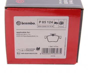 4 749 р. Колодки тормозные задние (4шт.) BREMBO Audi A3 8VS седан дорестайлинг (2012-2016)  с доставкой в г. Горно‑Алтайск. Увеличить фотографию 4