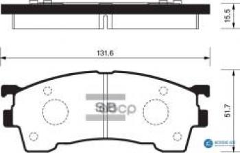 Колодки тормозные передние (4шт.) SANGSIN Mazda 626 GE седан (1991-1997)