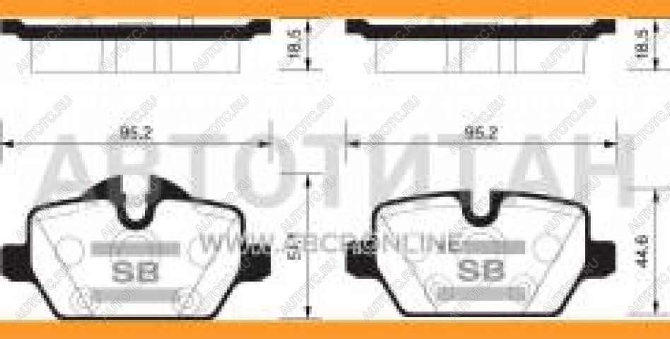 1 699 р. Колодки тормозные задние (4шт.) SANGSIN BMW 3 серия E90 седан дорестайлинг (2004-2008)  с доставкой в г. Горно‑Алтайск