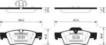 Колодки тормозные задние (4шт.) SANGSIN Mercedes-Benz ML class W164 дорестайлинг (2005-2008)