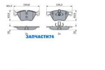 Колодки тормозные передние (4шт.) BOSCH BMW 5 серия E60 седан дорестайлинг (2003-2007)