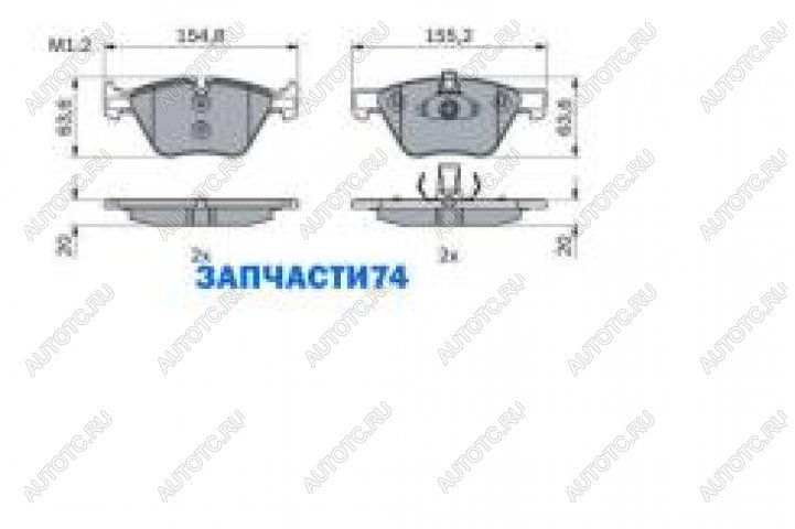 1 999 р. Колодки тормозные передние (4шт.) BOSCH BMW 5 серия E60 седан дорестайлинг (2003-2007)  с доставкой в г. Горно‑Алтайск