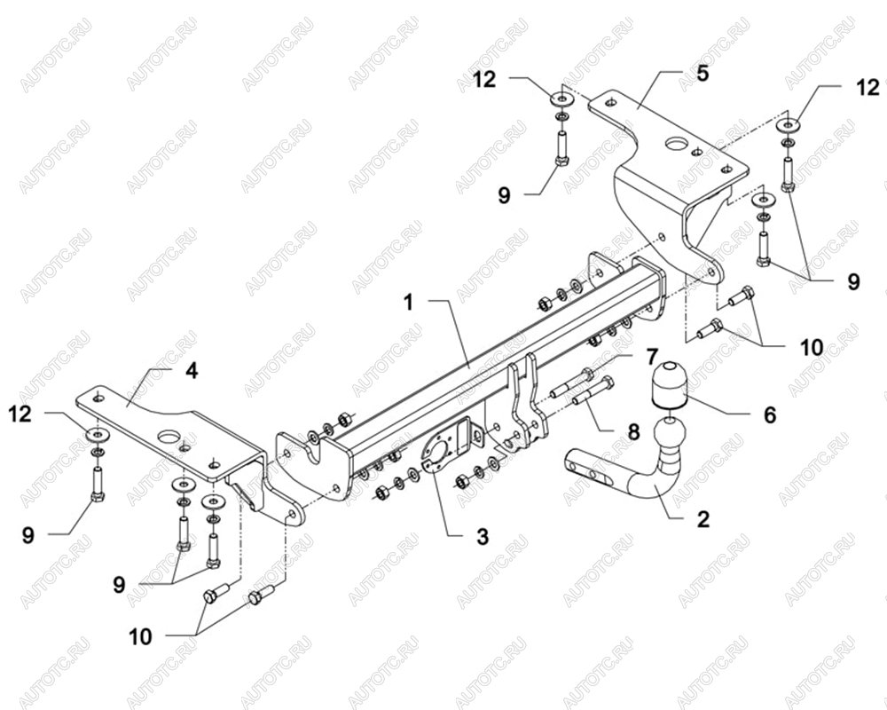 10 749 р. Фаркоп Auto-Hak Toyota Corolla E150 седан дорестайлинг (2006-2010) (стальной, шар A (F20))  с доставкой в г. Горно‑Алтайск