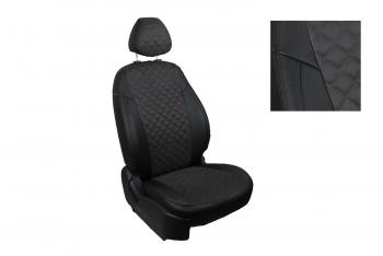 Чехлы на сиденье Алькантара Ромб (с 2012г. без з.п. экокожа) Seintex Mitsubishi Lancer 10 CY седан рестайлинг (2011-2017)