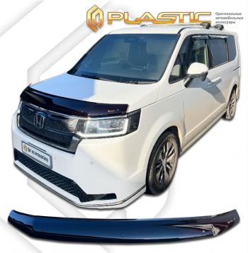 2 059 р.  Дефлектор капота (рынок Японии) CA-Plastic  Honda StepWagon  RP6,RP7, RP8 (2022-2025) минивэн дорестайлинг (серия Classic черный)  с доставкой в г. Горно‑Алтайск. Увеличить фотографию 2