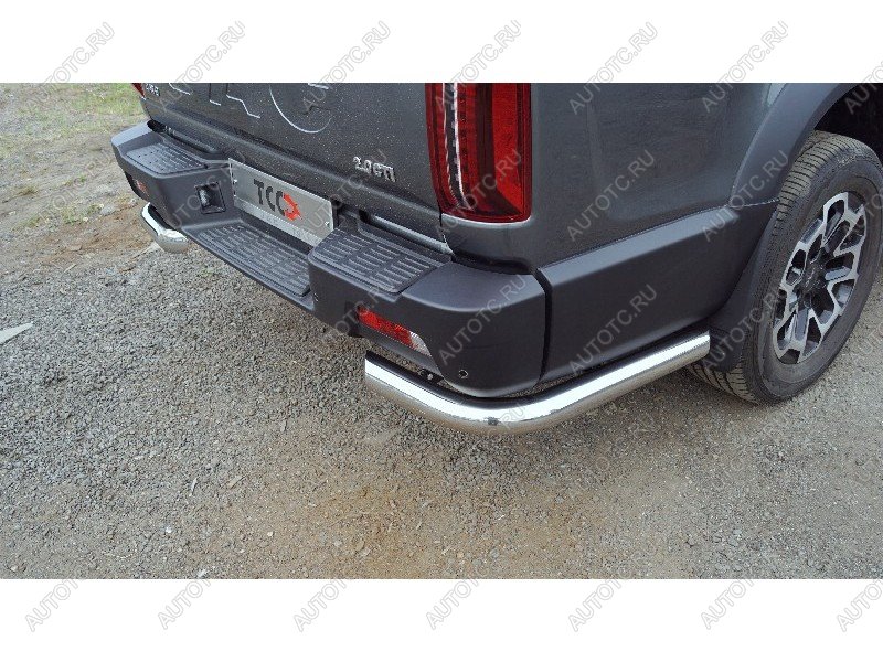 27 749 р. Защита задняя d76.1 мм (уголки) ТСС Тюнинг  JAC T9 (2021-2025) Pickup Double Cab (нержавейка)  с доставкой в г. Горно‑Алтайск