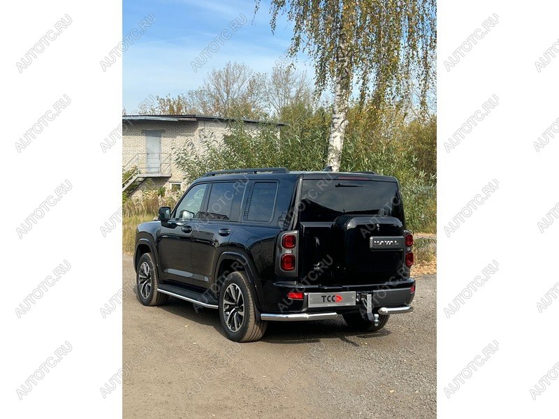 27 749 р. Защита задняя d76.1 мм (уголки) ТСС Тюнинг  Haval H9 (2024-2025) (нержавейка)  с доставкой в г. Горно‑Алтайск