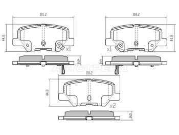 Колодки тормозные зад ADVICS Mitsubishi Outlander GF дорестайлинг (2012-2014)