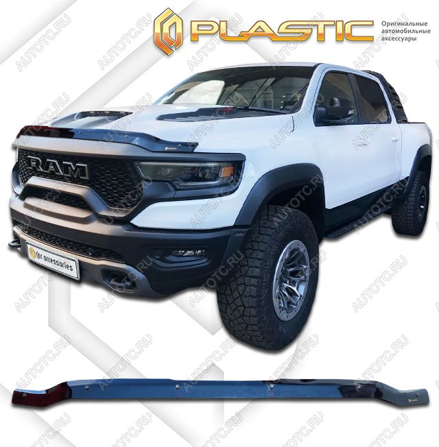 2 969 р. Дефлектор капотаClassic черныйDodge  RAM 1500 TRX V поколение, пикап, Crew Cab Short Box2018 - н. в.DT  2010010117252  с доставкой в г. Горно‑Алтайск