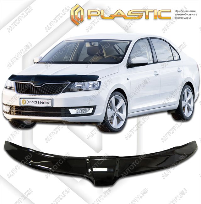 3 199 р. Дефлектор капотаClassic черныйSkodaRapid 2013–2020  2010010109929  с доставкой в г. Горно‑Алтайск
