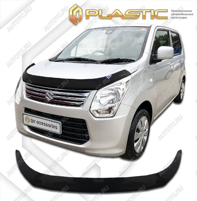 2 799 р. Дефлектор капотаClassic черныйSuzukiWagon R 2012-2014MH34S  2010010114404  с доставкой в г. Горно‑Алтайск