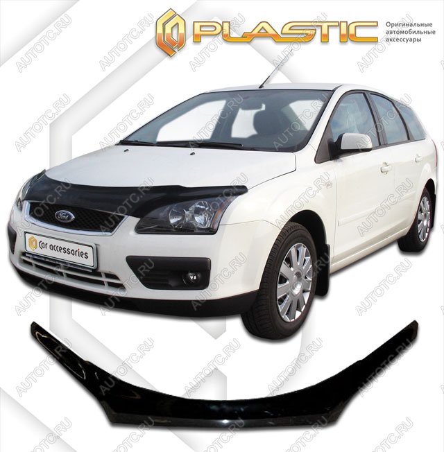 3 399 р. Дефлектор капота (exclusive)Classic черныйFordFocus 2 универсал2005-2008  2010060102673  с доставкой в г. Горно‑Алтайск