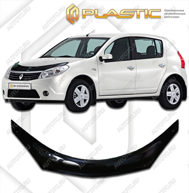 3 199 р. Дефлектор капота (exclusive)Classic черныйRenaultSandero 2009-2014  2010060104837  с доставкой в г. Горно‑Алтайск
