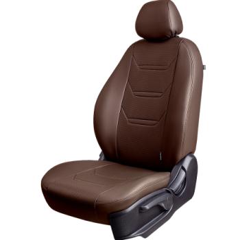 Комплект чехлов для сидений (РЗСиС 60/40 2Г Орегон) ТУРИН -2 Lord Autofashion  нива 4х4  2329, Нива Трэвел (темно-коричневый, вставка темно-коричневая, строчка темно-коричневая)