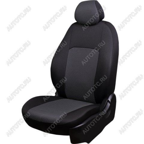 5 549 р. Комплект чехлов для сидений (РЗСиС 40/60 3Г Жаккард) Дублин Lord Autofashion  Chevrolet Spark  M200,250 (2005-2010) (черный, вставка Сеул серый)  с доставкой в г. Горно‑Алтайск