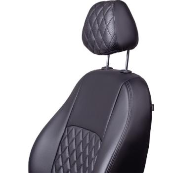 7 199 р. Комплект чехлов для сидений (РЗС 60/40 3Г Илана+Орегон) ТУРИН СТ Lord Autofashion  Geely GC6 (2014-2017) (черный, вставка черная, строчка черная)  с доставкой в г. Горно‑Алтайск. Увеличить фотографию 4