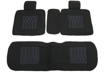 4 549 р. Каркасные накидки для сидений автомобиля из велюра Comfort Plus Черно-синий Seintex 317788  с доставкой в г. Горно‑Алтайск. Увеличить фотографию 3