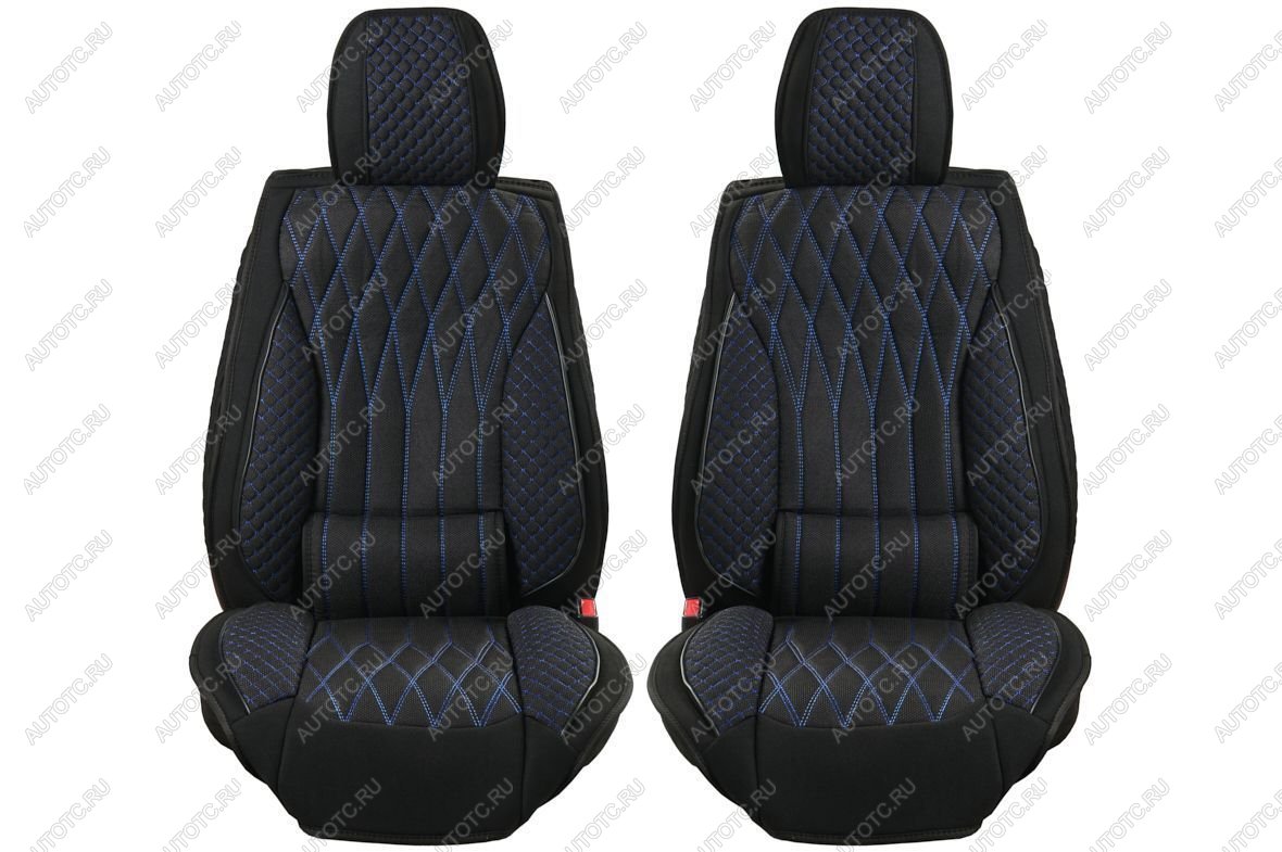 4 549 р. Каркасные накидки для сидений автомобиля из велюра Comfort Plus Черно-синий Seintex 317788  с доставкой в г. Горно‑Алтайск