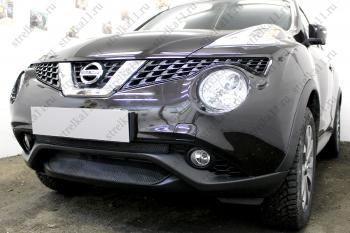 2 659 р. Защита радиатора (середина) Стрелка11 Стандарт  Nissan Juke  1 YF15 (2014-2020) рестайлинг (черная)  с доставкой в г. Горно‑Алтайск. Увеличить фотографию 2