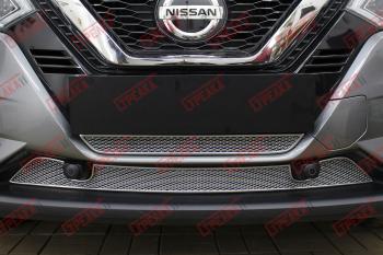 3 899 р. Защита радиатора (низ 2 части) Стрелка11 Стандарт  Nissan Qashqai  2 (2017-2022) J11 рестайлинг (черная)  с доставкой в г. Горно‑Алтайск. Увеличить фотографию 2