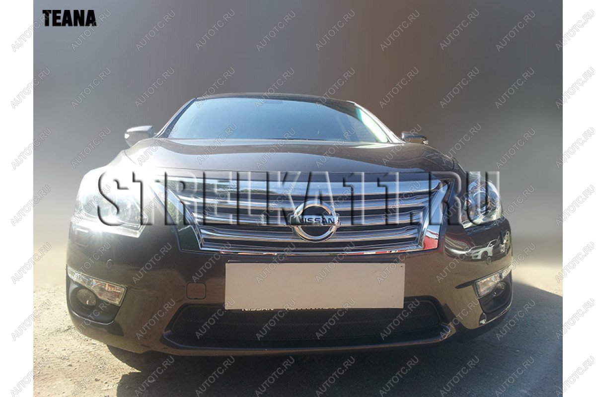 3 099 р. Защита радиатора Стрелка11 Стандарт  Nissan Teana  3 L33 (2014-2020) дорестайлинг (черная)  с доставкой в г. Горно‑Алтайск