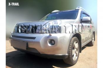 4 299 р. Защита радиатора (низ) Стрелка11 Стандарт  Nissan X-trail  2 T31 (2007-2011) дорестайлинг (хром)  с доставкой в г. Горно‑Алтайск. Увеличить фотографию 2