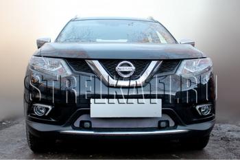 3 499 р. Защита радиатора (с парктроником низ) Стрелка11 Стандарт  Nissan X-trail  3 T32 (2013-2018) дорестайлинг (хром)  с доставкой в г. Горно‑Алтайск. Увеличить фотографию 2