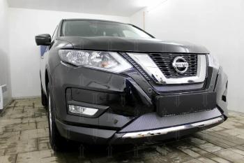 3 499 р. Защита радиатора (низ) Стрелка11 Стандарт  Nissan X-trail  3 T32 (2017-2022) рестайлинг (хром)  с доставкой в г. Горно‑Алтайск. Увеличить фотографию 2